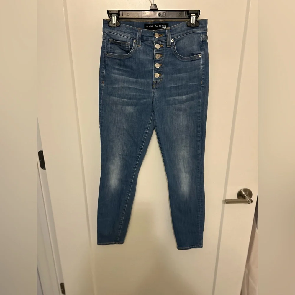 Veronica Beard Debbie High-Rise Skinny Blue Jeans